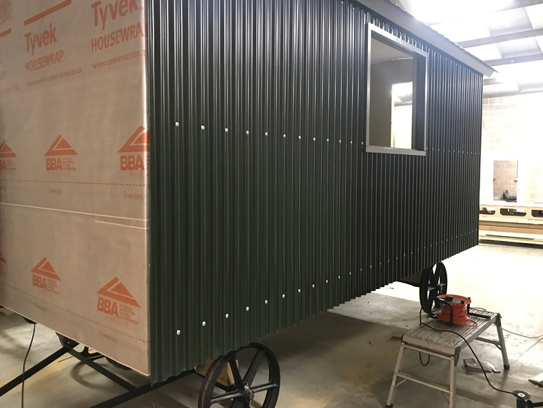 Shepherd Hut External Corrugated Tin Cladding