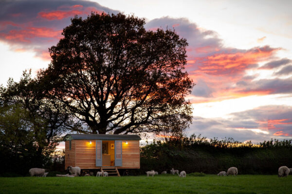 Shepherd Hut at Sunset
