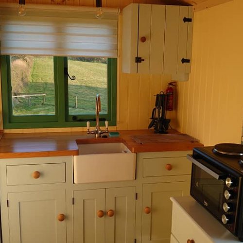 Glamping Hut Kitchen- Cornwall