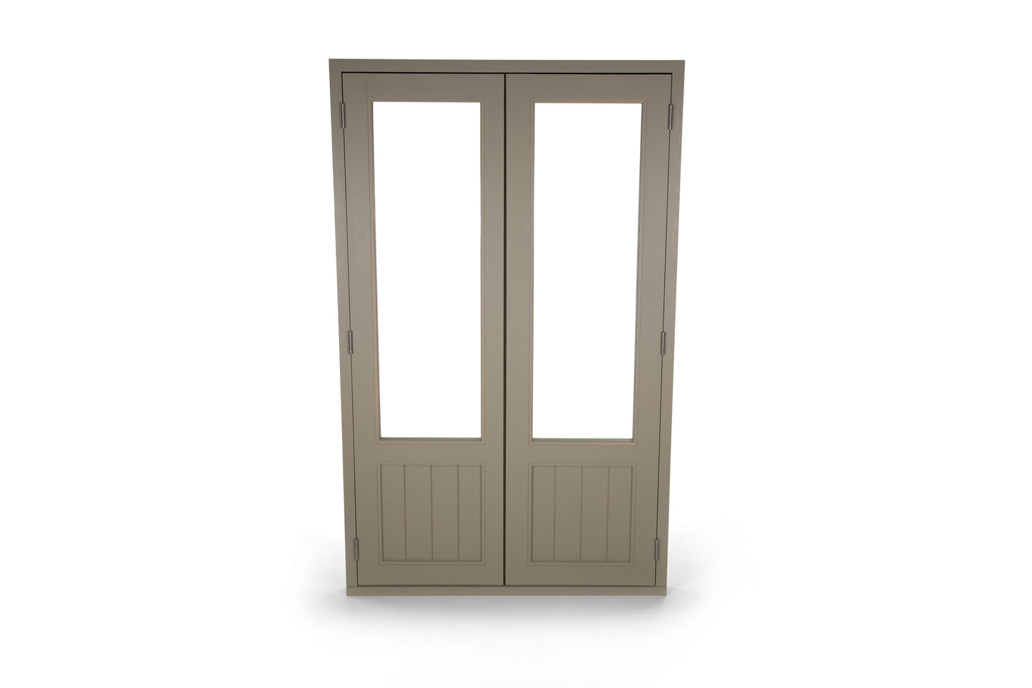 A fully glazed french door hung on stainless steel hinges from Harrogate Huts.