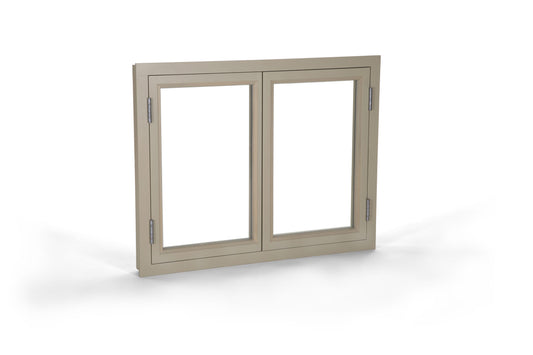 Beige Large Double Casement Window.